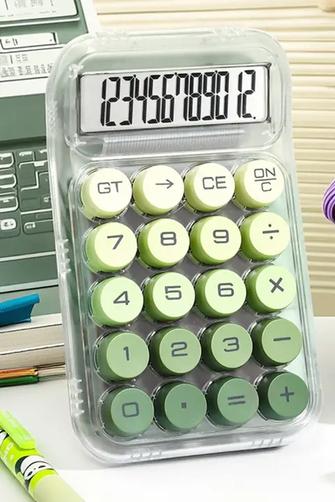 静音設計のコンパクト電卓【学生用・持ち運びに便利・多機能】