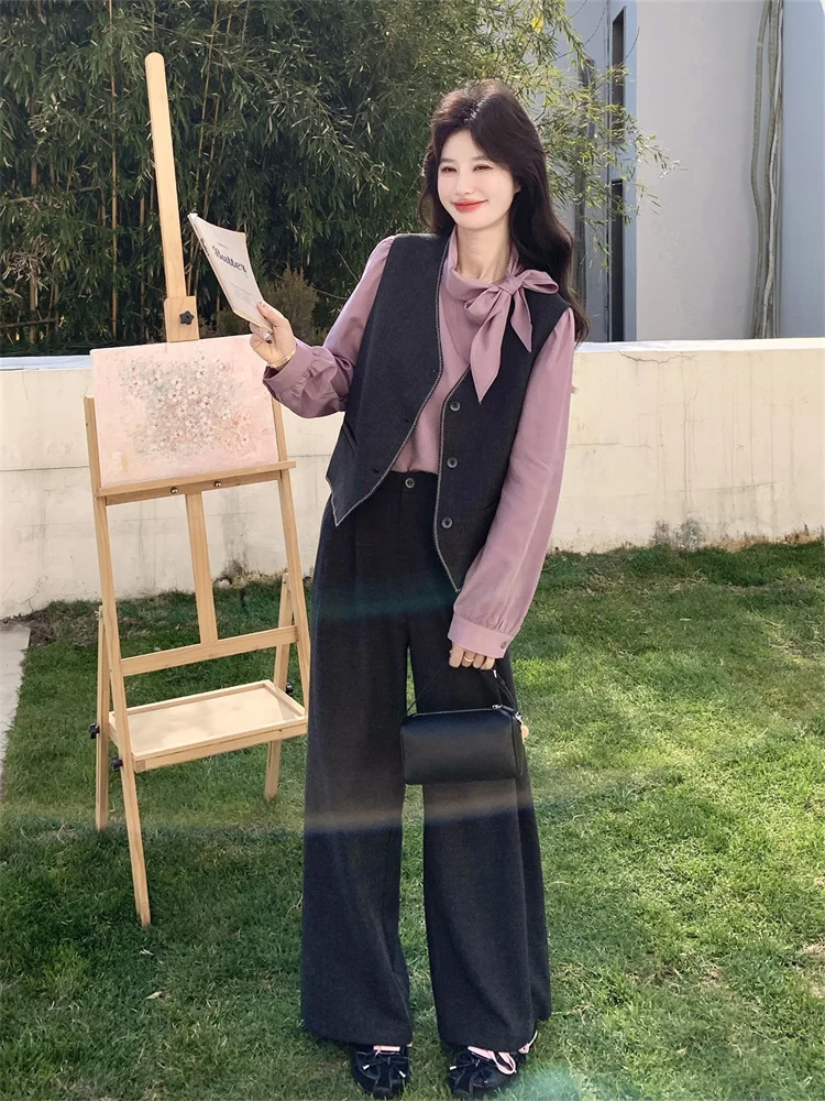 美術館デートで失敗しない服装は？フランス風のリボンシャツベストとワイドパンツが解決する理由