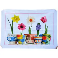 手作りの刺繍入り花瓶【カラフルな花卉デザイン・リビング・ダイニング用】