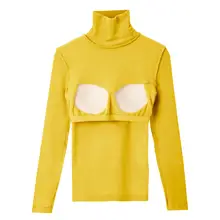 極上の柔らかさの発熱保温インナーウェア【タートルネック・胸パッド付き・女性用】