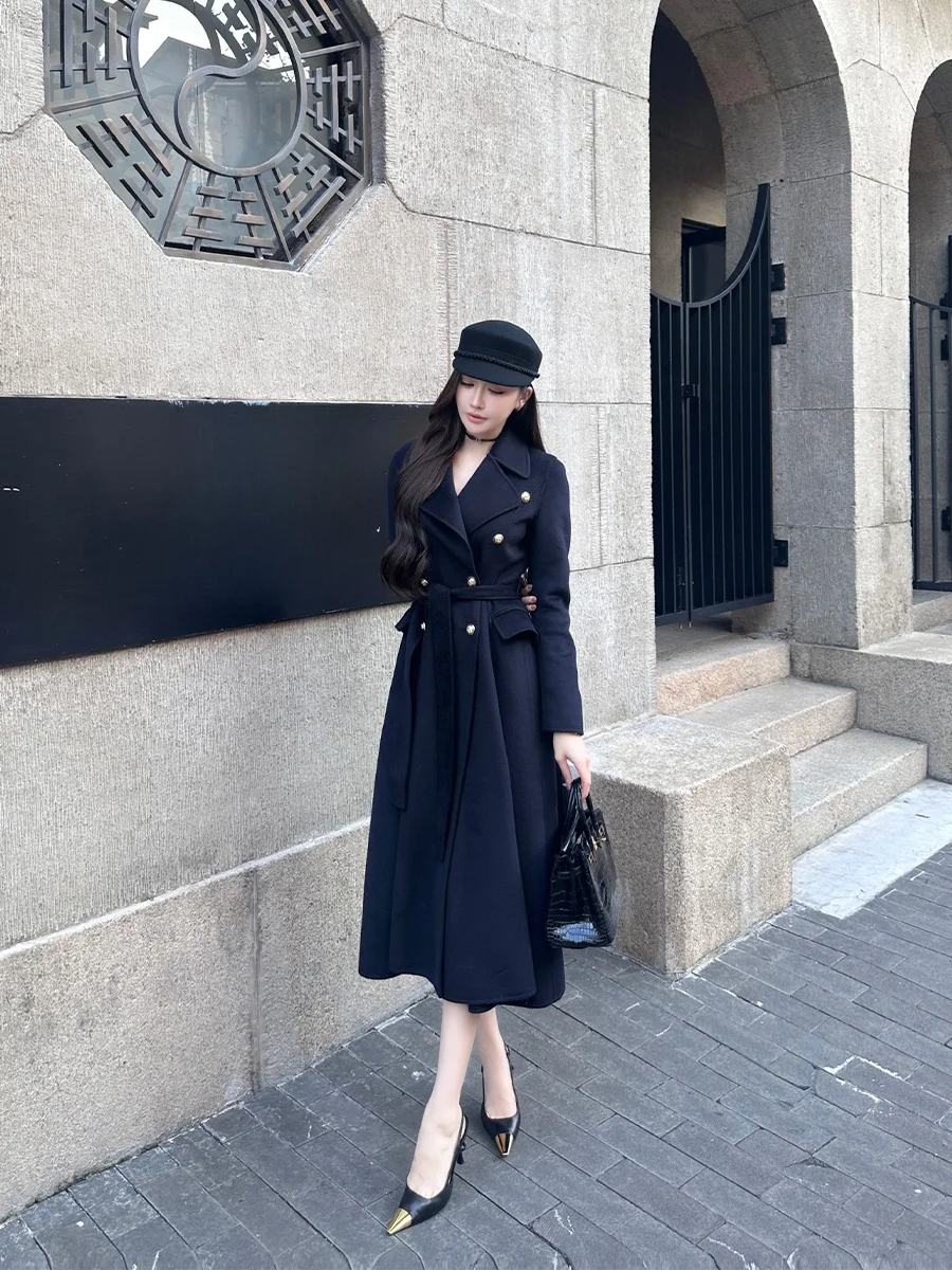 SX善喜 100%ウールダブルフェイスコート【翻訳カラー・ウエストシェイプ・中丈】 大人可愛い服 40代コーデ