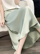 女性用アセテートサテンスカート 2025春夏