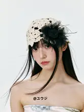 春夏秋にぴったり！リーフデザインのクロシェニットキャップ【透かし編み・カジュアルスタイル】