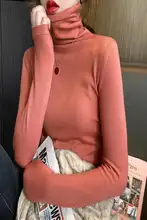 高領ニットセーター【ブラック・堆堆ネック・春秋用・ホワイトインナー対応】