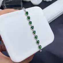 天然トパーズブレスレット【ハート型デザイン・925銀メッキ・シンプルスタイル】