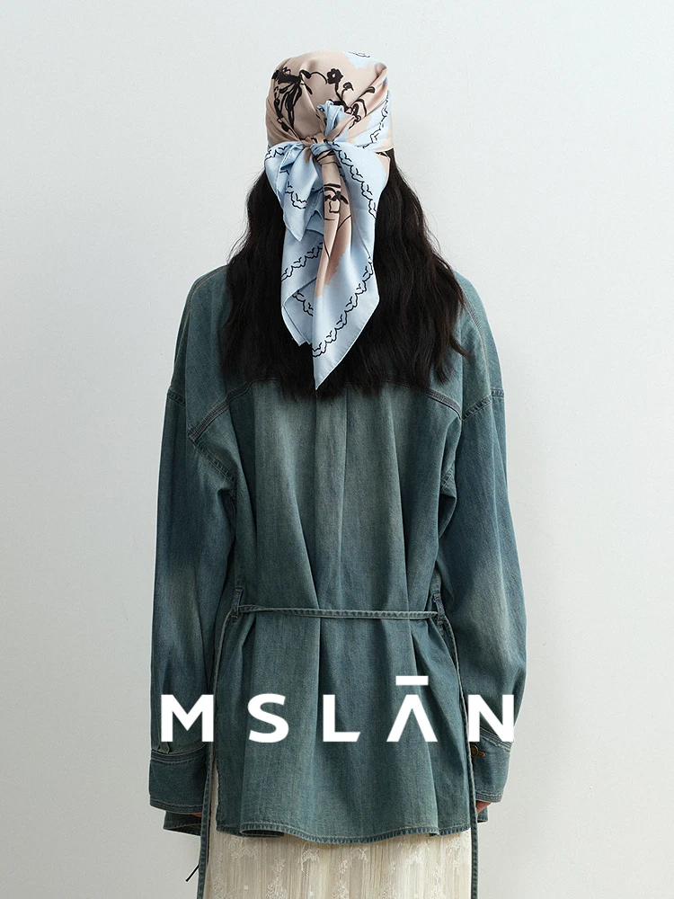 オフホワイトシャツの特徴：MSLANのレトロカラーコットンデニムシャツが提供する実用性と着心地