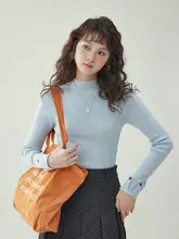 北島AMUU オリジナル ヴィンテージ風 ハイネックニットトップス【ウール混・秋冬用・レディース】