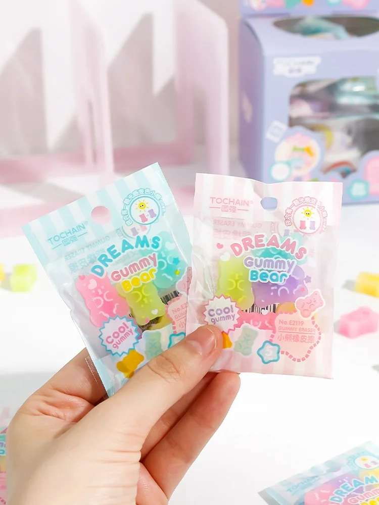 かわ いい変色クマのキャラクター消しゴム：光反応タイプの学生向けPVC製消しゴムの実用性と特性