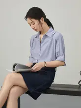 ストライプ柄 半袖シャツ【大人のビジネススタイル・洗練されたデザイン】