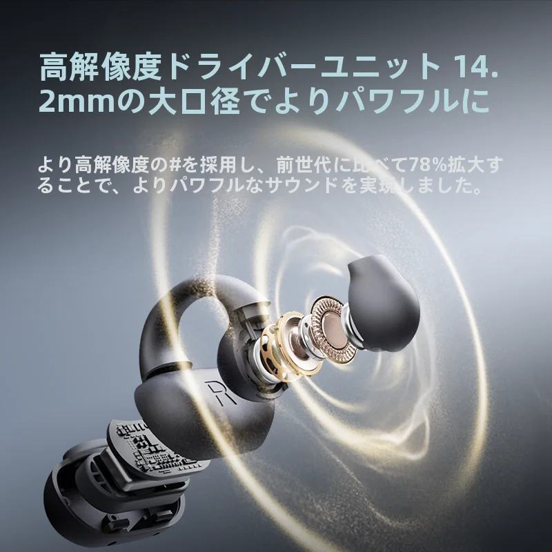 高品質無線Bluetoothイヤフォン【気骨伝導・スポーツ用・耳掛けタイプ】