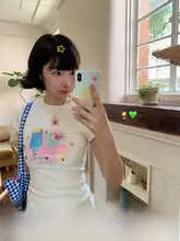 ゆったりデザインのショートスリーブTシャツ【白・夏用・染色印刷・カジュアル】