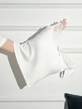 レースリボンVネックキャミソール【女性用・夏用・胸パッド付き・スリムフィット】