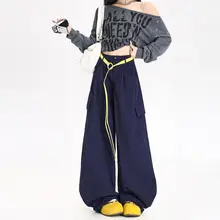 アメリカンスタイルのワイドレッグカーゴパンツ【秋春向け・フィット・クールデザイン】