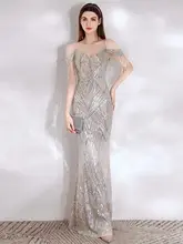 半袖のドレス風デザイン フィッシュテールのイブニングドレス【エレガント・高級感・宴会用】