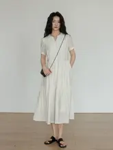ロングワンピース レディース 半袖 ゆったり カジュアル フレンチ風 フェミニン きれいめ 着痩せ 通勤 夏