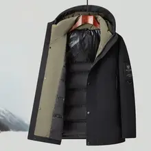 フード付きの防風ダウンジャケット【冬用・厚手・アウトドア用・保温性あり】