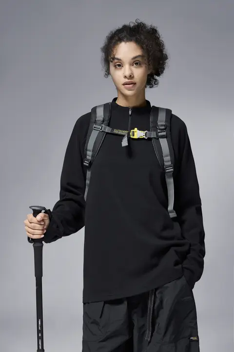 アメカジ ヴィンテージ 無地 ハーフジッパー Tシャツ