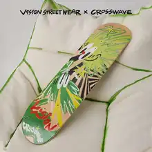 VISION × CROSSWAVE 限定手描きグラフィックスケートボード【プロ用・ダブルコンケーブ・メープル材】