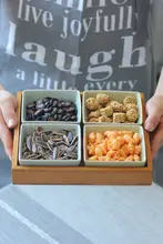 青瓷風の茶点皿【スナック・お菓子・ナッツ用・四角形】