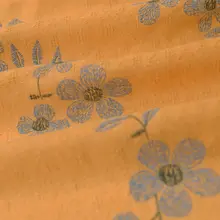秋用 ゼンスタイル長袖ローブ用生地【暗土色・藍色プリント・ポリエステルコットン】【衣料用・漢服用】