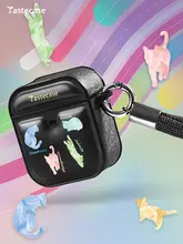 可愛い猫耳型 エアポッドプロ用ヘッドフォンケース【ブラック・宝石デザイン・磁吸式・高級感】