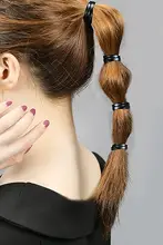 極上の柔らかさ！ブラックヘアゴム【髪を傷めない・使い捨て・太めデザイン】
