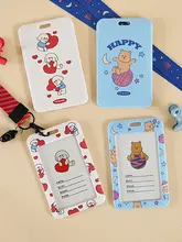 可愛いカートンスライド式IDカードケース【学生証・職場用・ネックストラップ付き】