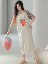 ストライプ柄半袖ルーズフィットワンピース【夏用・ウェア】