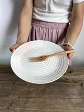 白樺の花デザイン 陶器製プレート【マット仕上げ・創意サラダ皿・丸型・家庭用】