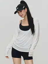 DCW 女性用 ゆったりバットウィングトップス【ウエストシェイプ・長袖・ヨガ・ランニング】