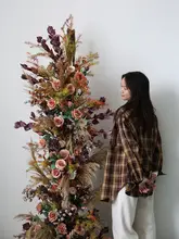 花門 撮影シーン レトロスタイル 大型フェイクフラワー 花柱 コーヒーカラー