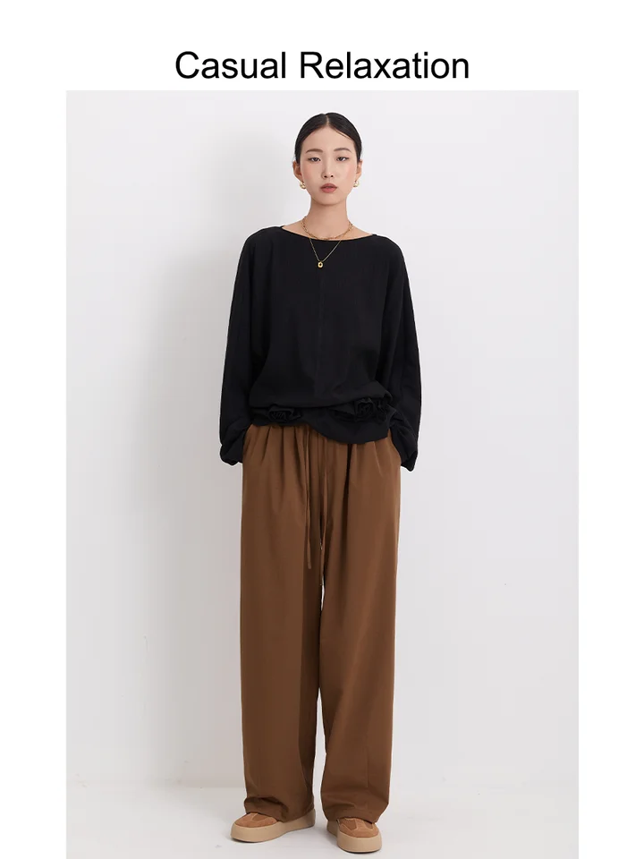 パンツ カジュアルパンツ 通勤 ストレッチ デザイン感 レトロ 調整可能なウエスト