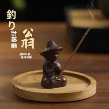 釣りをテーマにした線香立て【高級感あるトレー付き・インテリア装飾用】
