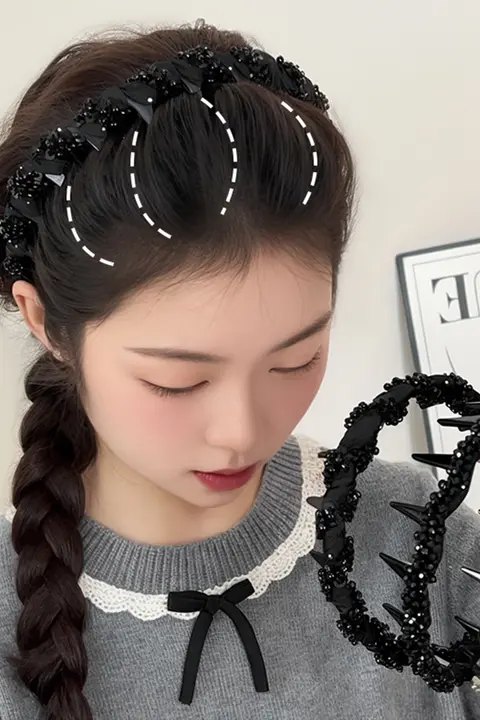 波浪デザインの滑り止め付きヘアバンド【高級感・女性用】
