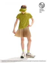 女の子用グラデーションカラーの半身スカート【夏用・百褶・スポーティデザイン】（セットアップ対応）