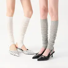 バレエ風 脚のサポート付きレッグウォーマー【夏用・薄手・通気性・ホワイト】