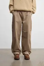 コットンシルキー生地のゆったりストレートパンツ【通勤・カジュアル対応】
