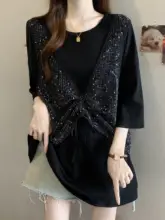 極上の柔らかさのメッシュデザイン短袖Tシャツ【ゆったりフィット・夏用・ウエストひも付き】（セットアップ対応）