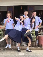 女子用タイ風JK制服 半袖シャツセット【学生服・運動会・卒業式用】