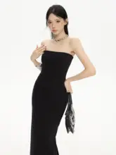 ブラックとピンクのビスチェドレス【夏用・極上の柔らかさ・カップ付き・タイトフィット】