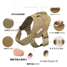 大型犬用リード付ハーネス【背面調整可能・金色の毛色対応・丈夫なデザイン】