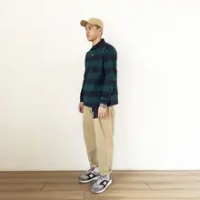 RADIUM メンズ春秋用コットン製ワイドレッグパンツ【ストレート・双褶デザイン・フィット】