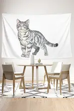 タペストリー 壁掛け ファブリックポスター 猫 イラスト アメリカンショートヘア ブリティッシュショートヘア シンプル かわいい インテリア