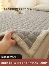 彫刻デザインのフランネルマットレスパッド【牛乳フランネル・家庭用・厚手】