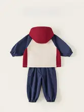 フード付きジャケット キッズ ボーイズ Wファスナー バイカラー ジョガーパンツ 2点セット アウトドア スポーツ ストリート 秋