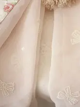 重厚な刺繍が施された雪紡生地 夏用 花柄の漢服用生地【防晒機能付き】