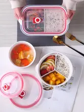 電子レンジ対応 分割式陶器お弁当箱【蓋付き・学生・テーブルウェア・スープ用】