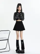 高ウエストコーデュロイAラインプリーツスカート【レトロデザイン・女性用】