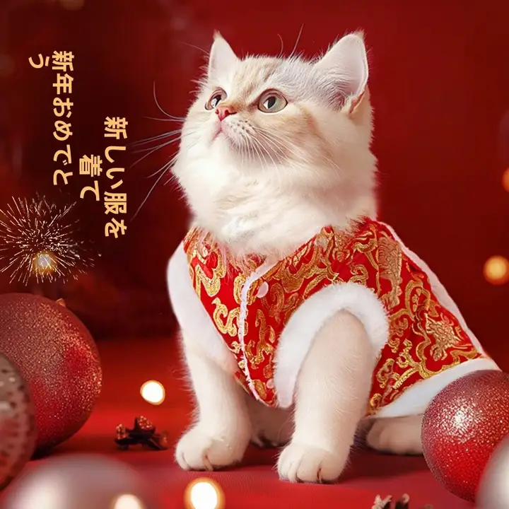猫服 犬 新年用 秋冬保温