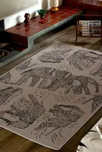 ヴィンテージ風ラグ【リビング用・高級感・フレンチスタイル・滑り止め付き・無甲醛・親しみやすい素材】